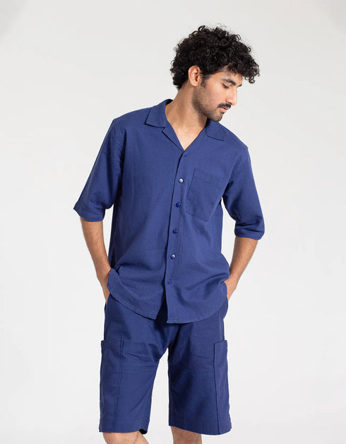 JACQUARD PANELLED POCKET SHORTS